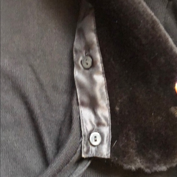 Black cardigan with removable faux fur collar - Picture 3 of 3